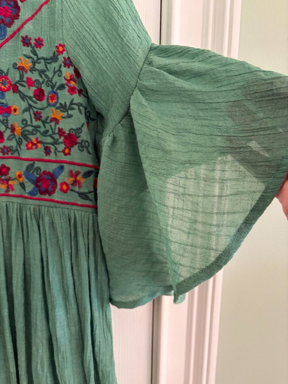 Umgee Medium Green Embroidered Mini Dress - Picture 6 of 9